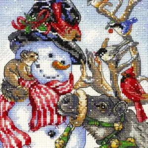 Ordena Ya Muñeco de nieve y reno - 08824 Dimensions - Kit de punto de cruz