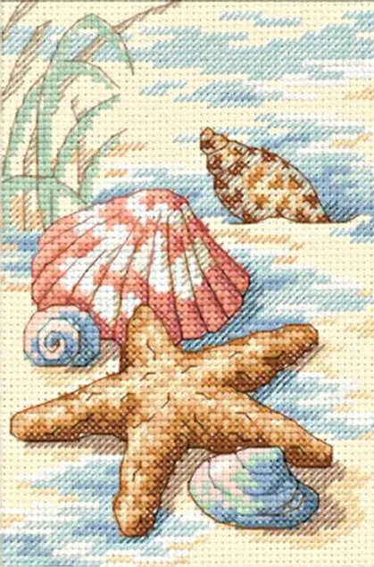 Conchas en la arena - 06956 Dimensions - Kit de punto de cruz Marca Reconocida