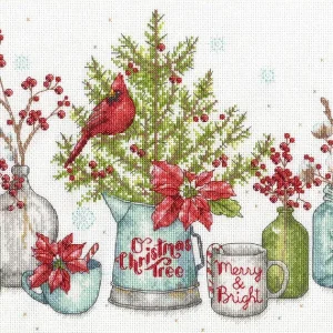 Tendencia Aves y bayas - 70-08994 Dimensions - Kit de punto de cruz