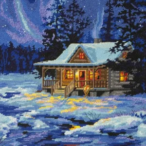 Oferta De Temporada Winter Sky Cabin - 71-20072 Dimensions - Kit de petit point