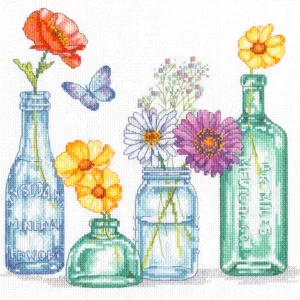 Precio De Fábrica Tarros de flores silvestres - 70-35397 Dimensions - Kit de punto de cruz