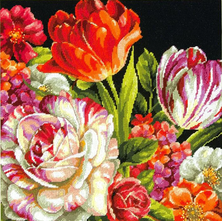 Premium Kit de petit point Ramo en Negro - Dimensions 71-20079