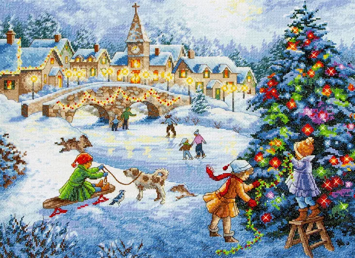 Profesional Celebración de invierno - 70-08919 Dimensions - Kit de punto de cruz