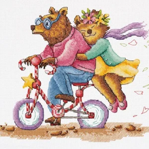 Premium Osos en la bicicleta - 8-514 Klart - Kit de punto de cruz