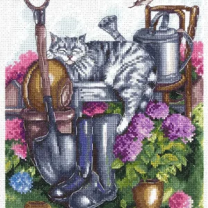 Kit de Punto de Cruz - Jardinero Descansando - J-1951 Panna Últimas Unidades