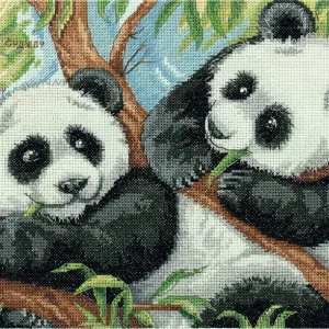 De Moda Osos panda - Panna - Kit de punto de cruz J-7067