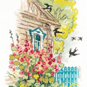 Compra Hoy Malvarrosas debajo de la ventana - Panna - Kit de punto de cruz DE-7200