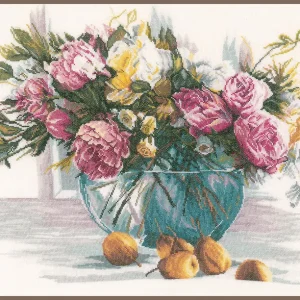 Flowers - Lanarte - Kit de punto de cruz PN-0162299 Máxima Calidad