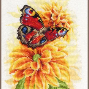 Fluttering butterfly - Lanarte - Kit de punto de cruz - Aida 14 ct. Mayoreo