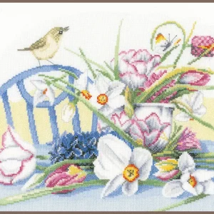 Mayoreo Narcisos en mesa - Lanarte - Kit de punto de cruz PN-0147501