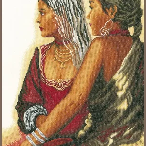 Artesanal Dos mujeres - Lanarte - Kit de punto de cruz PN-0021201