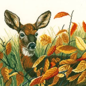 Ciervos en hojas de otoño - Lanarte - Kit de punto de cruz PN-0021223 Directo De Fábrica