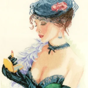 Dama con pintalabios - Lanarte - Kit de punto de cruz PN-0154332 Artesanal