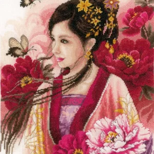 Pedido Al Por Mayor Dama asiática en rosa - Lanarte - Kit de punto de cruz PN-0170199