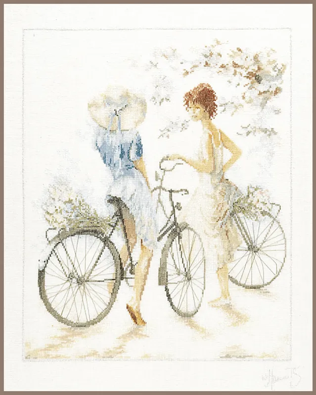 Chicas con bicicletas - Lanarte - Kit de punto de cruz PN-0007949 Envío Exprés