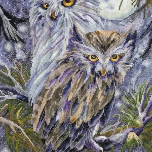 AH-032 Búhos - Kit de Punto de Cruz - Abris Art Barato