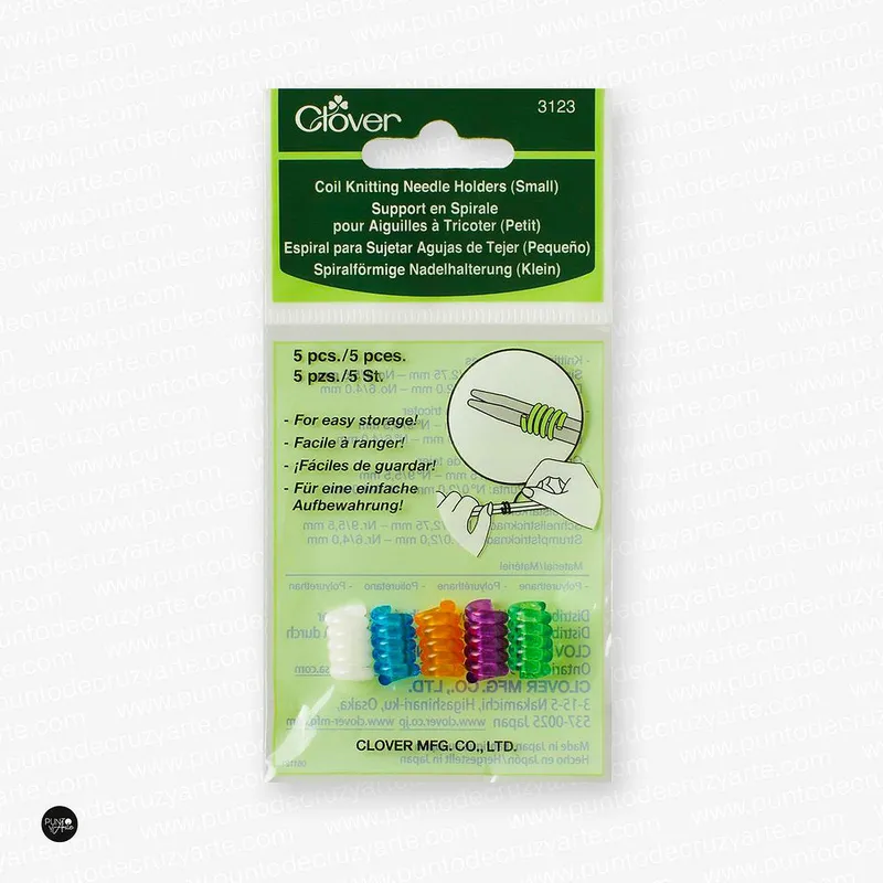 No Te Lo Pierdas Espirales porta agujas de tejer Clover 3123 - Pequeñas y coloridas