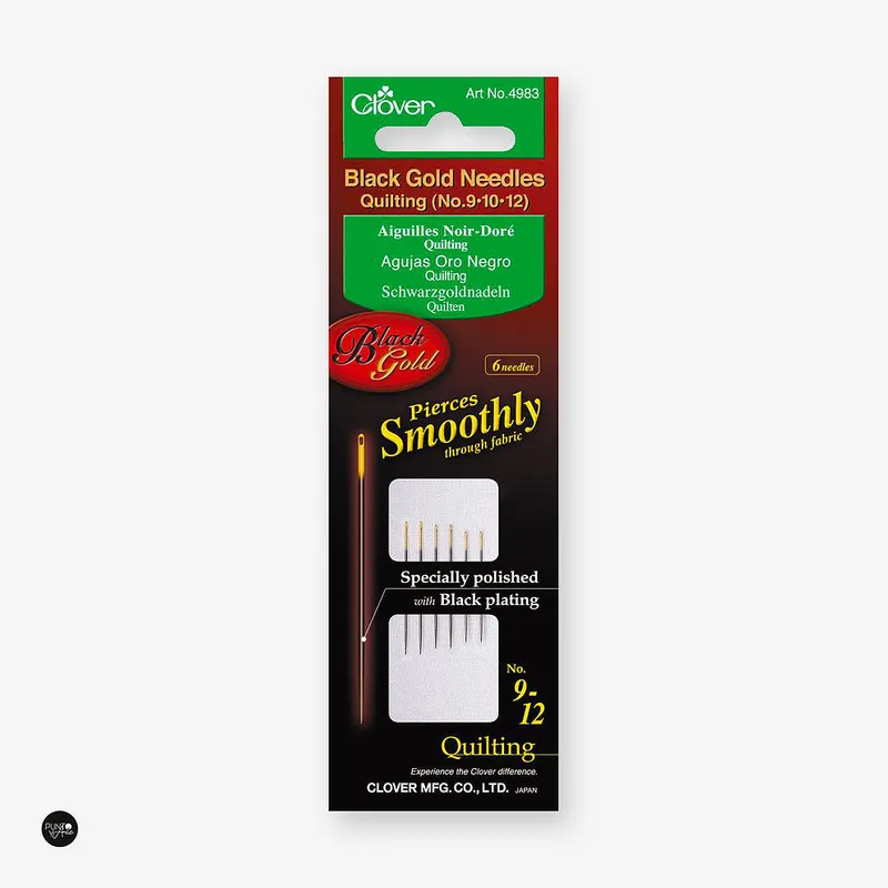 Agujas para Quilting Clover Black Gold Nº 9-10-12 4983 | Durabilidad y suavidad excepcionales Precio Bajo