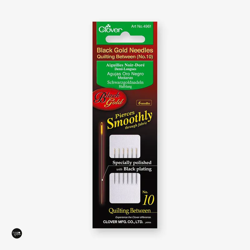 Agujas Largas Para Coser Nº10 BLACK GOLD - Clover 4961 Original