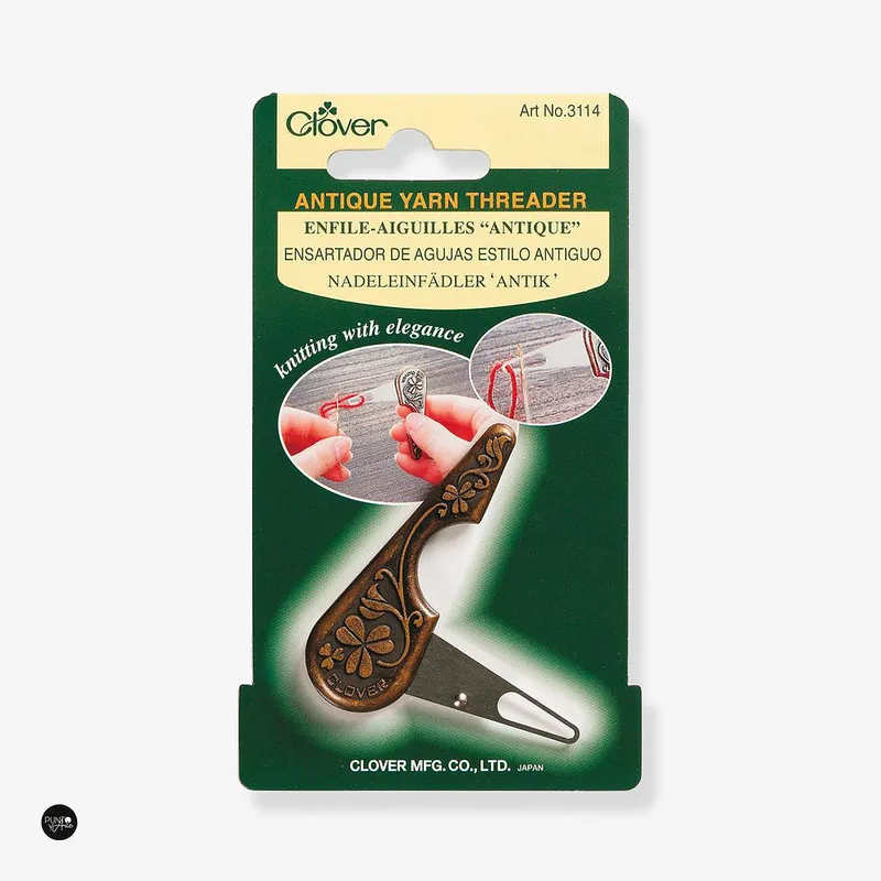 Ensartador de agujas Clover 3114 estilo antiguo vintage | Enhebrado fácil para lanas e hilos gruesos Oferta Flash