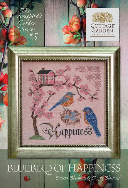 Bluebird of Happiness - Gráfico Punto de Cruz - Cottage Garden Samplings Hecho A Mano