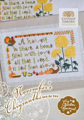 Alta Calidad November’s Chrysanthemum - Gráfico Punto de Cruz - Cottage Garden Samp