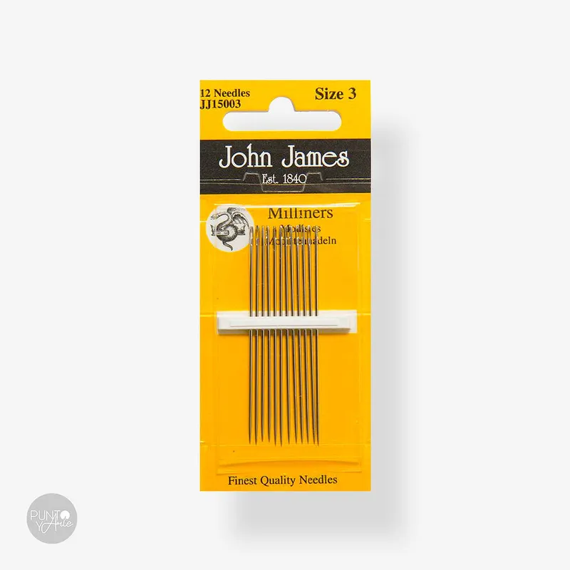 Precio De Fábrica Agujas Milliners / Straws N°3 - John James JJ15003E: Herramientas Esenciales para Proyectos Creativos de Sombreros y Costuras de Fantasía