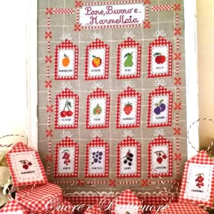 Premium Pane, Burro e Marmellata - Cuore e Batticuore - Esquema Punto Cruz