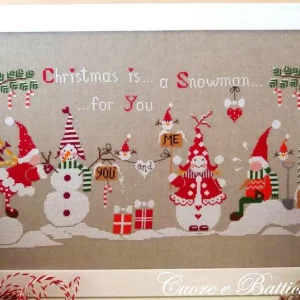 Un Pupazzo di Neve per Te - Cuore e Batticuore - Esquema Punto Cruz Ordena Ya