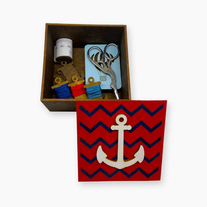 Precio Reducido Ancla. Cajita Organizadora de Madera - Wizardi KF057/19