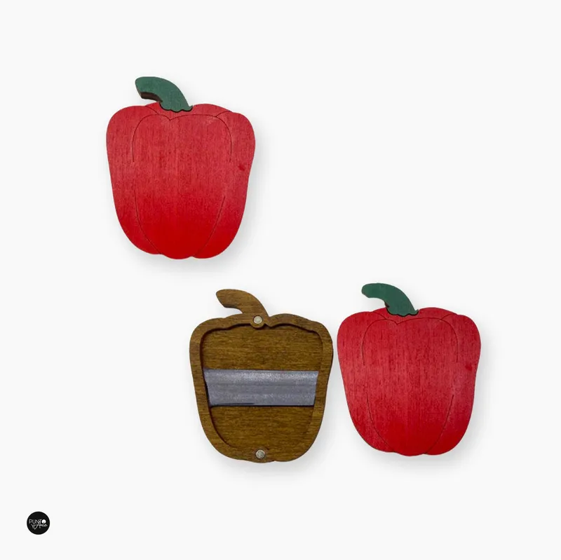 Mejor Calidad Pimiento. Estuche para Agujas de Madera con Imanes - Wizardi KF056/21