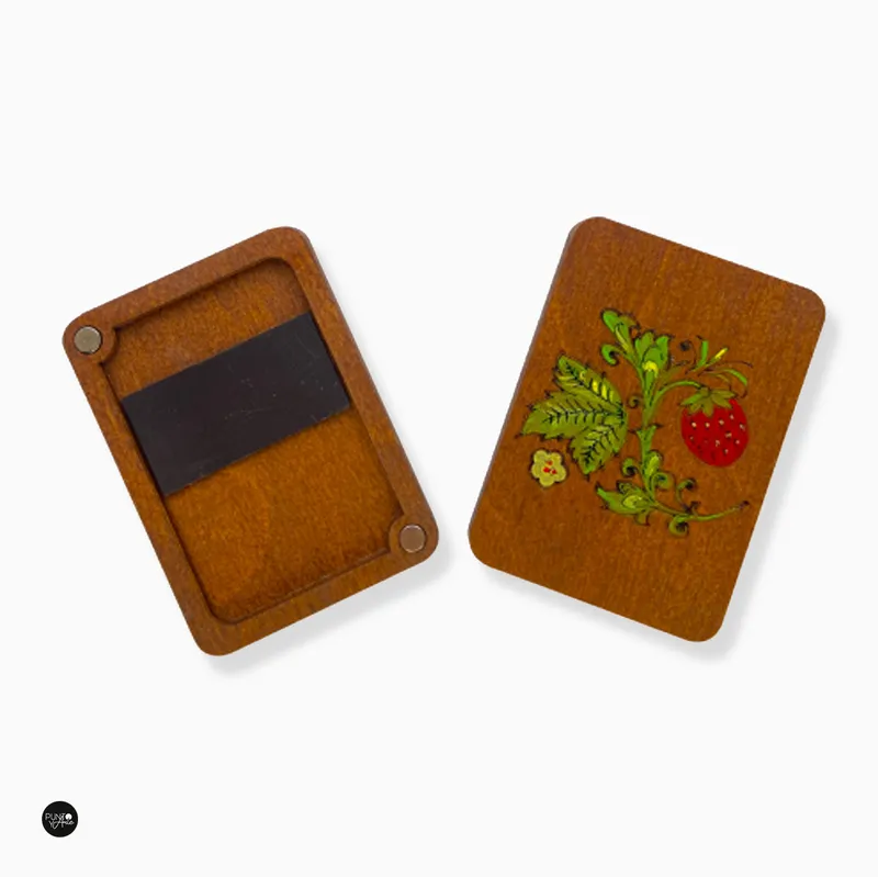 Estuche de agujas de madera. Polisandro - Wizardi KF056/6 De Moda