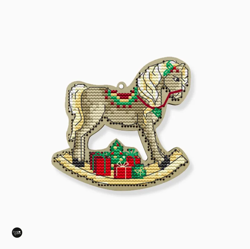 Envío Gratis Christmas Horse - Wizardi KF022/74 - Kit de punto de cruz
