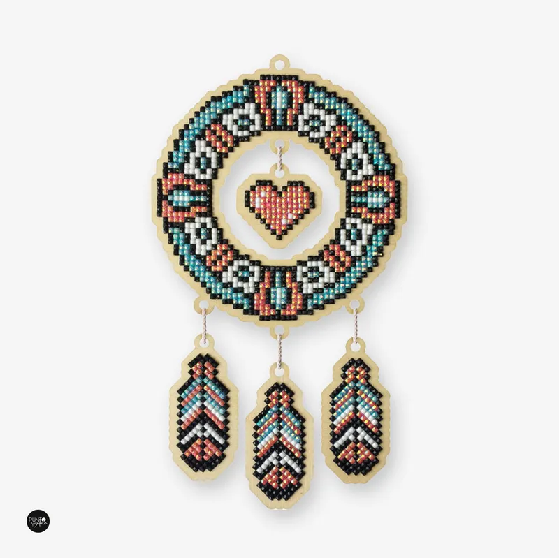 Atrapasueños - Corazón - Wizardi - Kit Punto Diamante WWP0506 Mayoreo