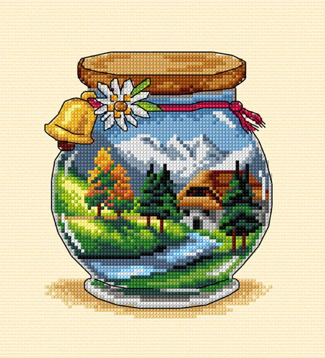 Kit de Punto de Cruz - Vacation Memories Mountains - Orchidea SA7914 Máxima Calidad