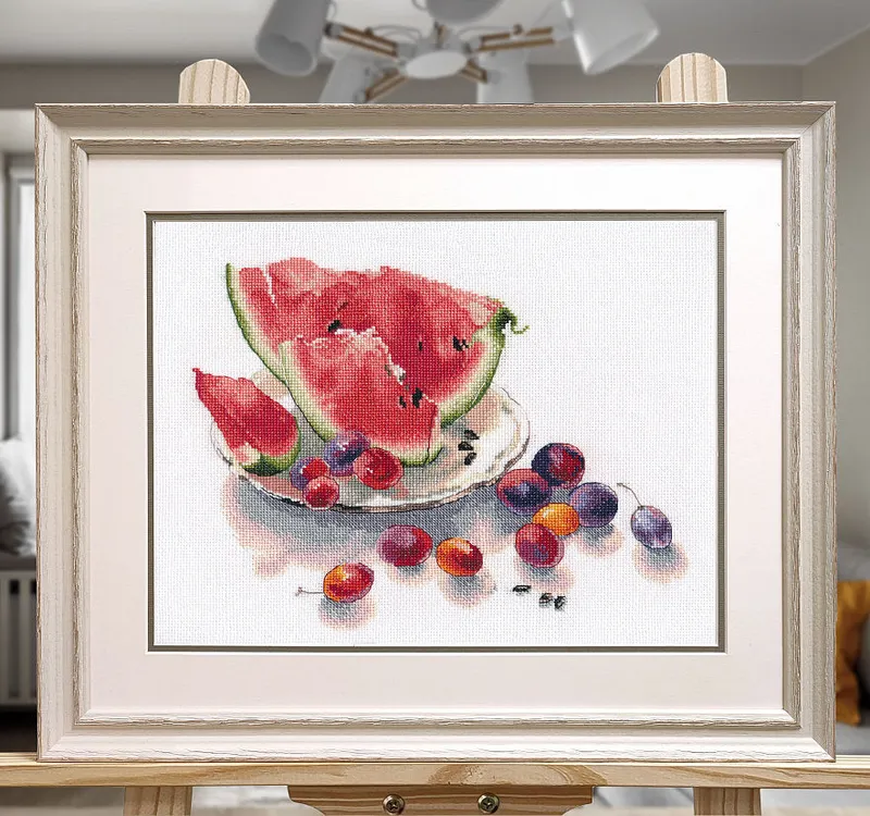 Kit de punto de cruz. Still Life with Watermelon - 1552 OVEN A Buen Precio