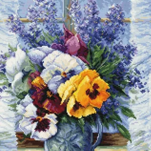 Marca Reconocida Kit de Punto de Cruz - Ramo con Pensamientos - B7030 Luca-S