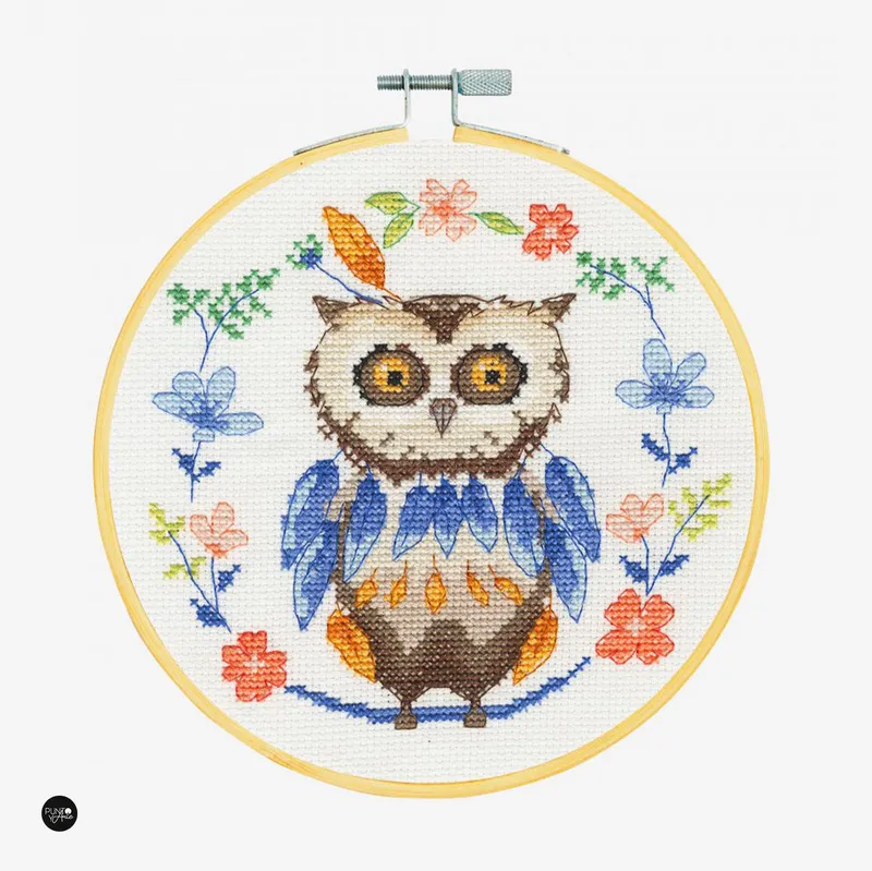 Kit de punto de cruz Bonito Búho DMC para decorar habitaciones infantiles Más Vendido