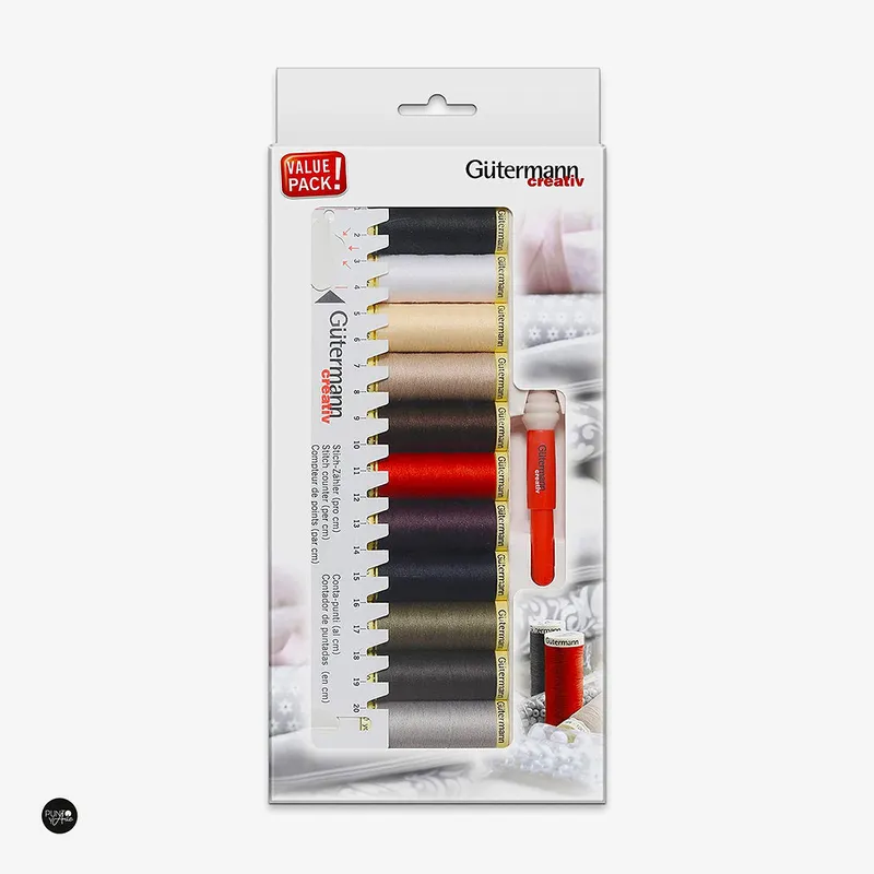 Set de Hilos Coselotodo 100 Metros + Regla + Descosedor de Gütermann - 734578 Pedido Al Por Mayor