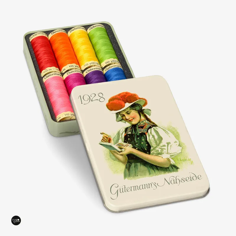 Caja NOSTALGIE Vintage Coselotodo 1928 Gütermann 640952 Máxima Calidad