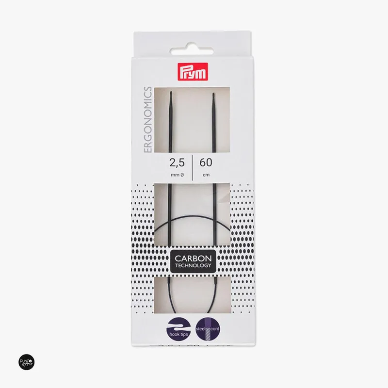 Comprar En Línea 2.5 mm Aguja de Tricot Circular Ergonómica Carbon - Prym - 60 cm