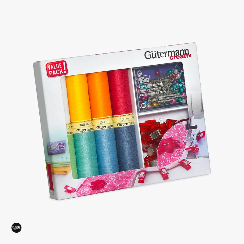 Última Oportunidad Set Hilos Coselotodo + Pinzas para tela y Alfileres Gütermann 734568