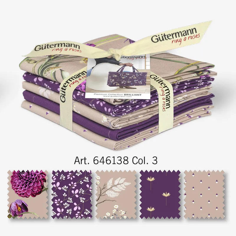 Compra Hoy 5 Retales de Tela Gütermann BRILLIANT para Patchwork y Decoración del Hogar
