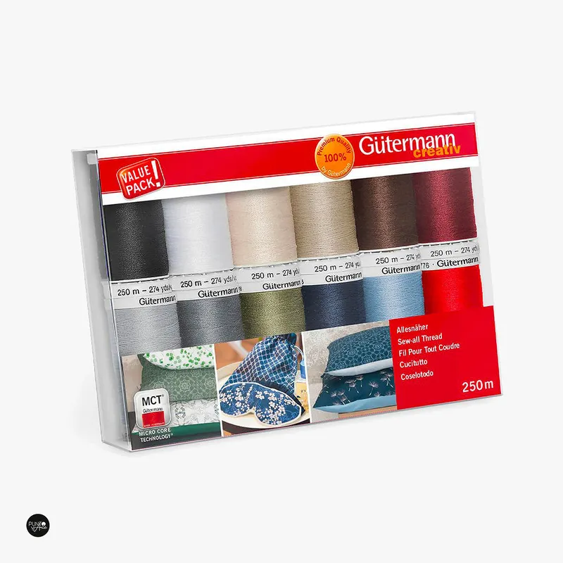 Set de Hilos de Coser Coselotodo de 250m 12 Unidad Gütermann 734001 Envío Internacional