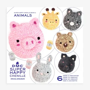 Libro de Crochet 'Mis Amigos los Animales' con Super Happy Chenille DMC - 6 Modelos Cojines Edición Limitada