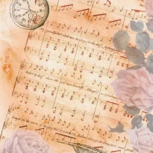 Auténtico Tela Aida 16 Ct. "Melodía Vintage" SKD16-211 de MP-Studia