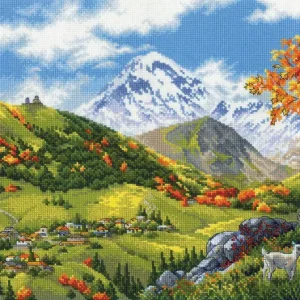 Alta Calidad Kit de Punto de Cruz - "Aldea de Montaña" - Riolis 2072