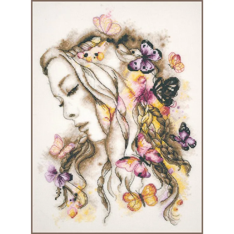 Precio Económico Kit de punto de cruz - Lanarte - Madame Butterfly