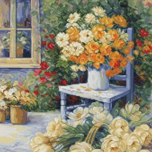 Kit de punto de cruz Luca-S - Esquina del Jardín, BU5056 Precio Rebajado