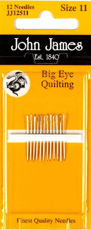 Marca Reconocida Agujas John James Acolchado con Ojo Grande Nº11